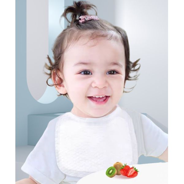 Soft Leakproof Absorbent Dribble Bibs White Dribble Bibs With Lightweight Design