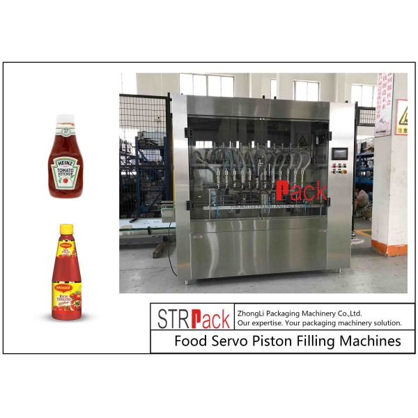 Automatic Tomato Ketchup Jam Filling Equipment Sauce Piston Volume Bottle Filler