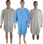 CE Certificate Disposable Non-Woven PP Lab Coat with Snaps Buttons and