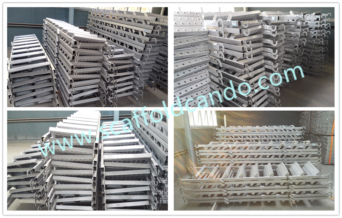 8 steps stair case scaffolding galvanized steel ladder 850*2370mm for Ringlock scaffolding system for sale