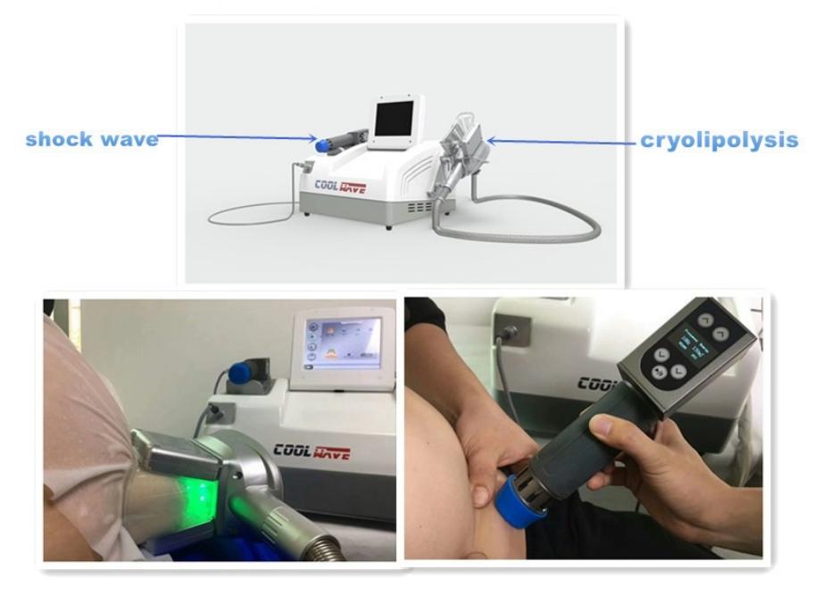 DC60-2 Physical Therapy 2 In 1 Cryolipolysis Slimming Machine 450VA Shock Wave Painless