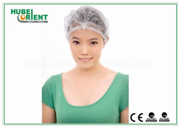 Disposable PP Non Woven Mob Cap Bouffant Head Cover Hair Net Surgical Doctor Hat Round Mob Cap