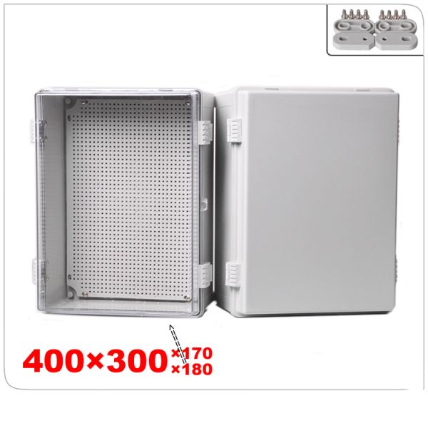 400x300x180mm IP65 Waterproof Electrical Enclosure Outdoor Plastic Wall Junction Box Case