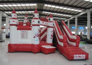 Quality Simple inflatable jumping castle PVC material red color inflatable bouncer house with slide inflatable bouncy combo for sale