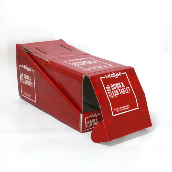 Buy Custom Printed Corrugated Foldable Packaging Box Rectangular red corrugated display box at wholesale prices