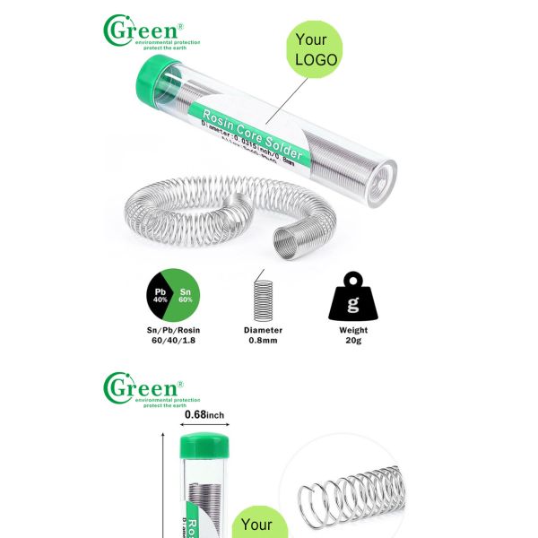 RCS6460 Soldering Wire Material , Tin Solder Wire 0.8mm Rosin Core 8-25g 60% Sn 40% Pb