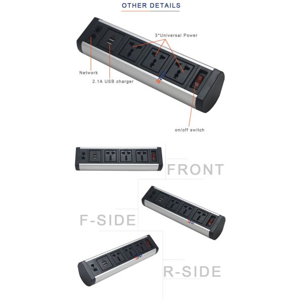 Boente eu power plug table clamp mount outlet / clamping table power outlet conference table socket charger
