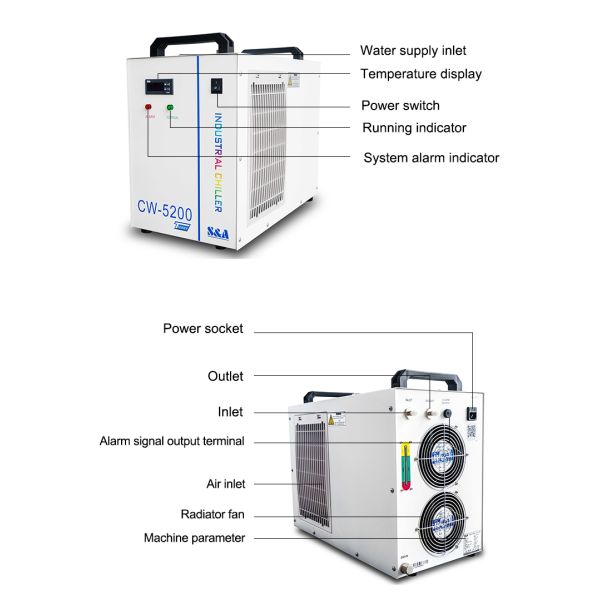High Precision -0.3C CW-6000 Water Chiller Cooling for Environmental Friendly Cooling