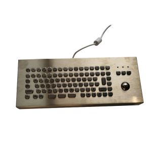 Quality Stainless Steel Industrial Keyboard With Trackball Embedded 90 Mini Keys for sale