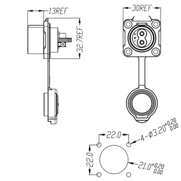 LP20 Connector Technical Drawing