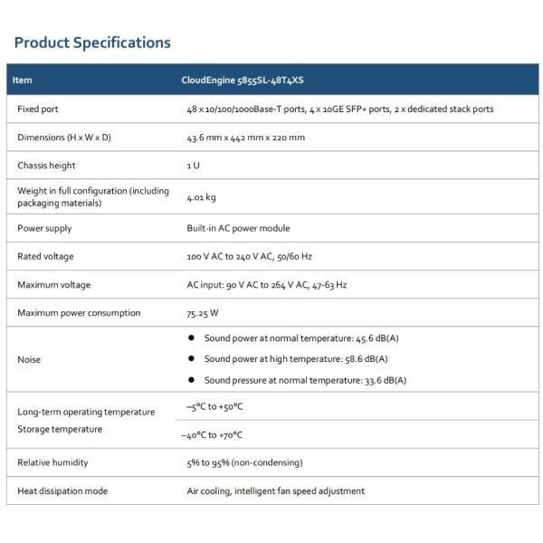 CE5855 Series Ethernet Switch 48 Port Network Switch 10/100/1000Mbps Transmission Rate