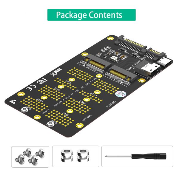 M.2 NGFF NVMe SSD SATA Bus SSD To SFF 8654 And SATA Adapter Card