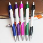 silk screen logo plastic promotional pen with click