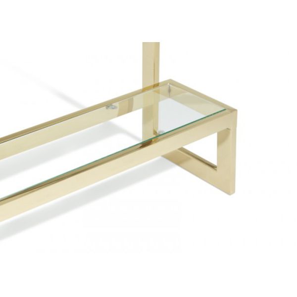Double Layers 30KGS 79cm Modern Glass Console Table