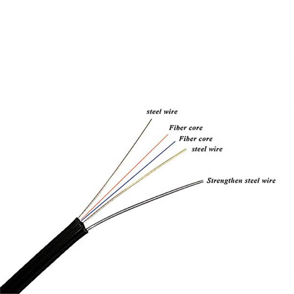 Outdoor 1-2 Core Ftth Drop Cable Self Supporting 2.0×5.3mm GJYXCH-1-2B6a2