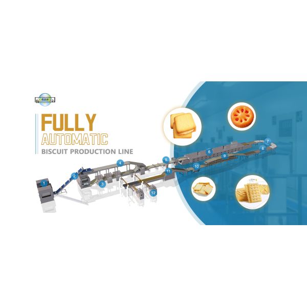 Full Automatic Biscuit Processing Line, Hard Biscuit Making Line Equipment, Soft