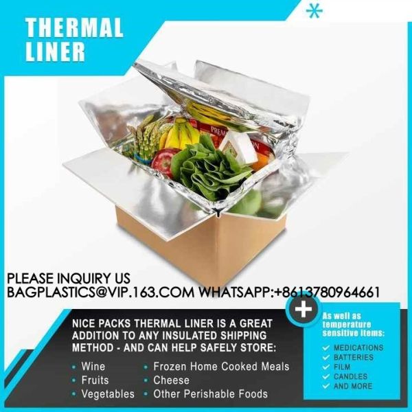 Insulation Liners Reusable Cooler Bags Cold Shipping Box Thermal Box Liner Moisture-Resistant Metalized Food Box