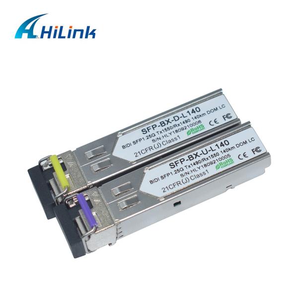 1000 BASE -BX Fiber Optic Sfp Module WDM Transceiver 1.25G 1490/1550nm DOM BiDi SFP LC