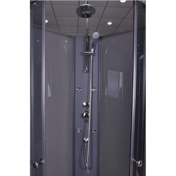 Dark Grey Quadrant Shower Cubicles With Alum In Chrome , 1 X 3 Functions Mixer