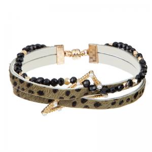 Quality KC-LBR070 Beads Leather Bracelet for sale