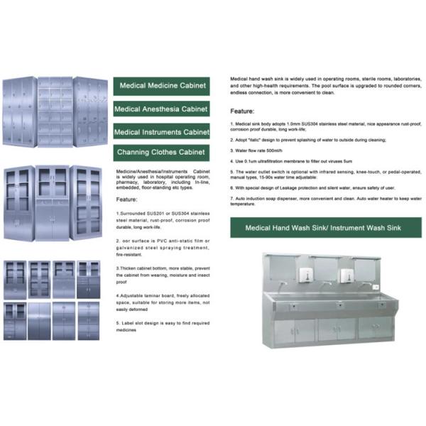 SUS201 Operating Room Cabinet 300mm Medical Stainless Steel Cabinet Adjustable