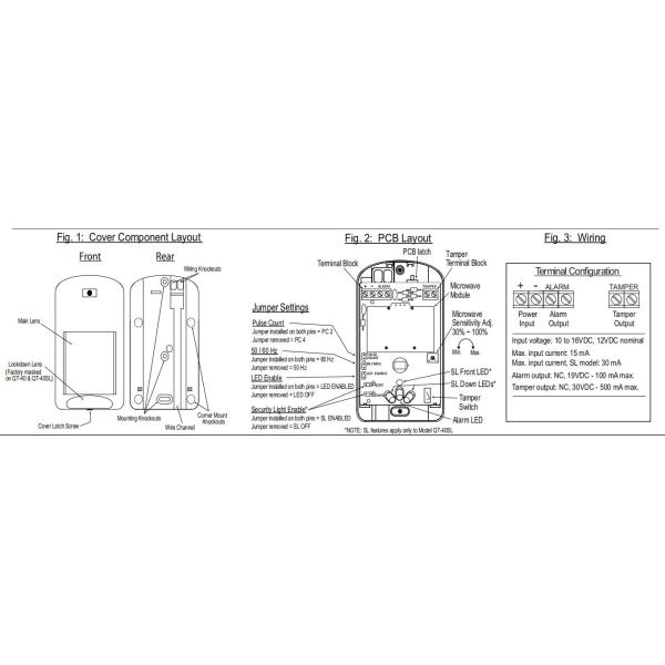 QT-40; Popular Alarm System Pir And Microwave Sensor Burglar Proof Detector