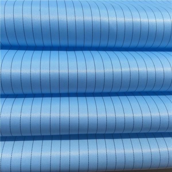 100D Polyester Twill Anti Static ESD Stripes Fabric for Clearing Room Overoll Material
