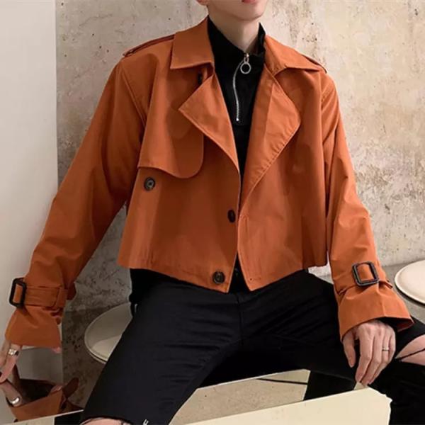 New Fashion Black Men Custom Bomber Trench Coat