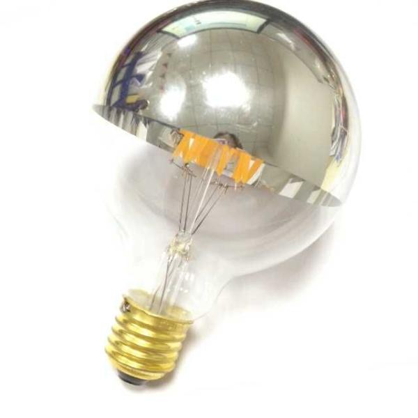 LED light bulbs globe type dimmable E26 led filamnt G25/G80 4W silver crown