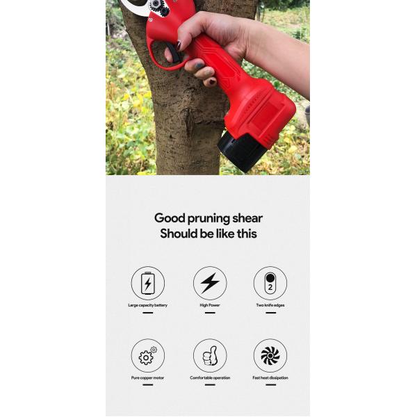 25mm New Design Electric Li-Battery Pruning Electric Scissors Tree Pruner Shears With Shear Diameter For Sale