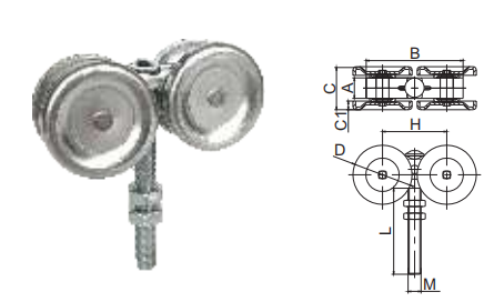 M12 Bolt Hanging Door Rollers And Track Interior Barn Door Roller Kit Hardware Box Rail