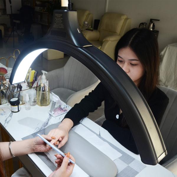 Beauty Salon 6500K LED Half Moon Light 360 Degree Rotate Eyebrow Tattoo Eyelash
