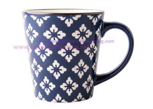 Vintage ceramic mugs coffeee cups silkscreen handcrafts water cup gold rim personalized coffee mugs