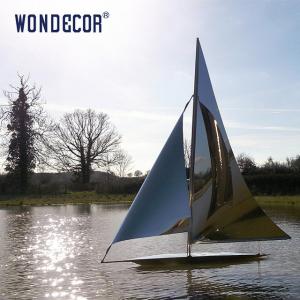 Quality Customized Weather Proof Stainless Steel Outdoor Sculpture Decoration Abstract Sailing for sale