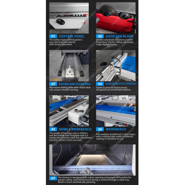 780 KG Weight MJ3200 45/90 Degree 3200mm Sliding Table Saw for Woodworking in Sawmill
