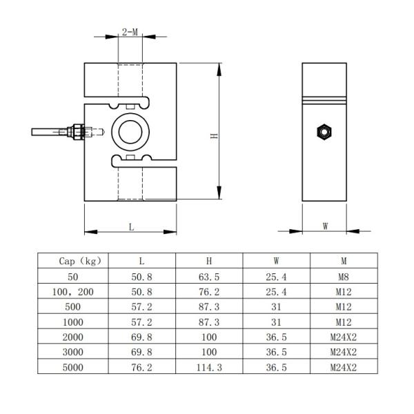 50-5000kg S Beam Load Cell , Stainless Steel S Type Load Cell 500kg