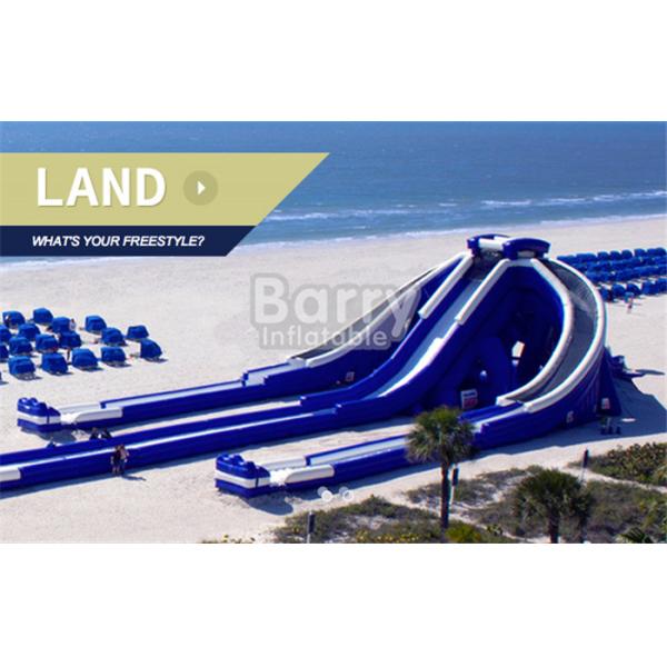 Funny High Altitude Games Giant Inflatable Slide / PVC Dry Water Slide For Children