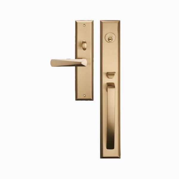 Amertop brass Escutcheon HandleSet Front Door Entry Handle and Deadbolt Lock Set Single Cylinder