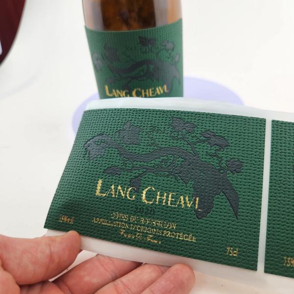 Custom PU Leather Label Wine Bottle Labels Silver Foil Leather Brand Tags For Red Wine