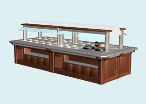 Quality Wood Structure Marble Stone Hot Buffet Counter, Commercial Buffet Equipment for sale