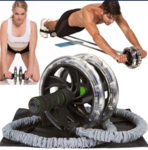 Quality double wheel ab exerciser double wheel ab roller pull rope double wheel ab roller exercises for sale