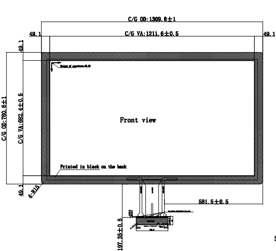 55" Projected Capacitive Touch Panel with Multi Touch Point with AG cover lens