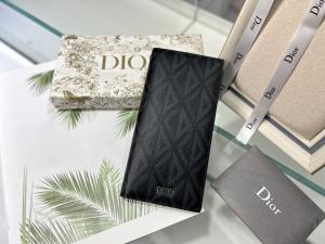 Quality Embossed Vertical CD Christian Dior Mens Wallet Diamond Zippered for sale
