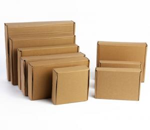 Quality Kraft Paper Brown Carton Box , Custom Corrugated Boxes Thickness 0.23mm for sale