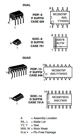 MC33079DG Electronic IC Chips Low Noise Dual/Quad Operational Amplifiers