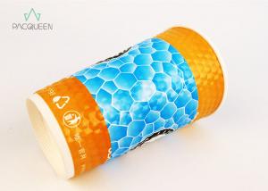 Quality Single Wall Custom Paper Drinking Cups Unique Diamond Patterned Water Based Ink for sale