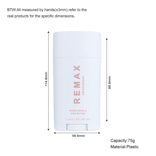 75g Oval-shaped and smooth sunscreen stick with odor-fighting properties