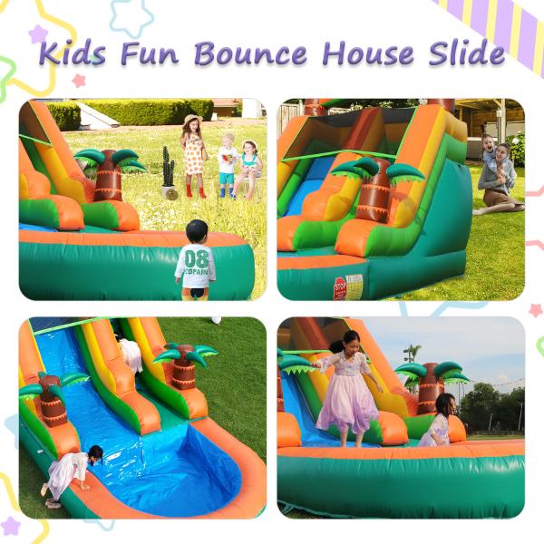 Commercial Dry and Wet Water Slide Inflatable Tropical Fiesta Breeze Kids Inflatable Water Slide with Pool