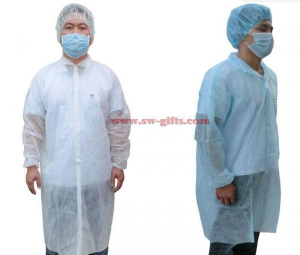 Buy Disposable Lab Coats Nonwoven Fabric Work Coveralls Food Workshop White Ropa Dustproof Gown Velcro Protective Clothing at wholesale prices