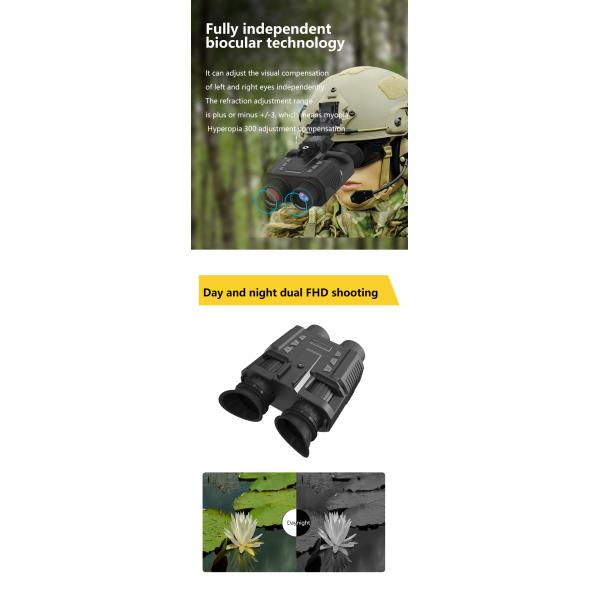 3D Tactical Digital Night Vision Camera Head Mounted Fully Independent Binocular
